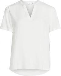 VILA BIAŁA BLUZKA Z KRÓTKIM RĘKAWEM I DEKOLTEM W SZPIC 34 XQA