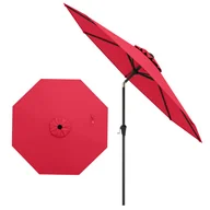 Parasole ogrodowe - Parasol Ogrodowy Zewnętrzny, 2,7 m Parasol Odchylany pod Kątem 35° z 8 Żebrami, Korbką, na Plażę, Taras, Basen, bez Podstawy, Czerwony - miniaturka - grafika 1