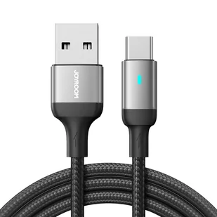 Joyroom kabel USB - USB C 3A do szybkiego ładowania i transferu danych A10 Series 1,2 m czarny (S-UC027A10) - Kable komputerowe i do monitorów - miniaturka - grafika 1
