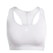 Biustonosze - adidas PowerReact Lekkie wsparcie sportowe stanik, Silver Dawn/White, XL - miniaturka - grafika 1