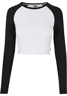 Urban Classics Damski Organic Cropped Retro Baseball Longsleeve Damska koszulka z długim rękawem biała/czarna, biały/czarny, 3XL - Koszulki i topy damskie - miniaturka - grafika 1
