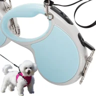 Smycze dla psów - Smycz automatyczna 5m mocna dla psa do 15kg z blokadą wytrzymała długa - miniaturka - grafika 1