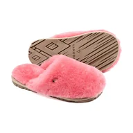 Buty dla dziewczynek - Kapcie dziecięce do przedszkola z owczej skóry futerko Różowe - miniaturka - grafika 1