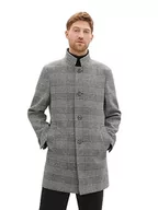 Płaszcze męskie - TOM TAILOR Męski płaszcz wełniany 1037407, 32806-ecru Black Houndstooth, 3XL, 32806 - Ecru Black Houndstooth, 3XL - miniaturka - grafika 1