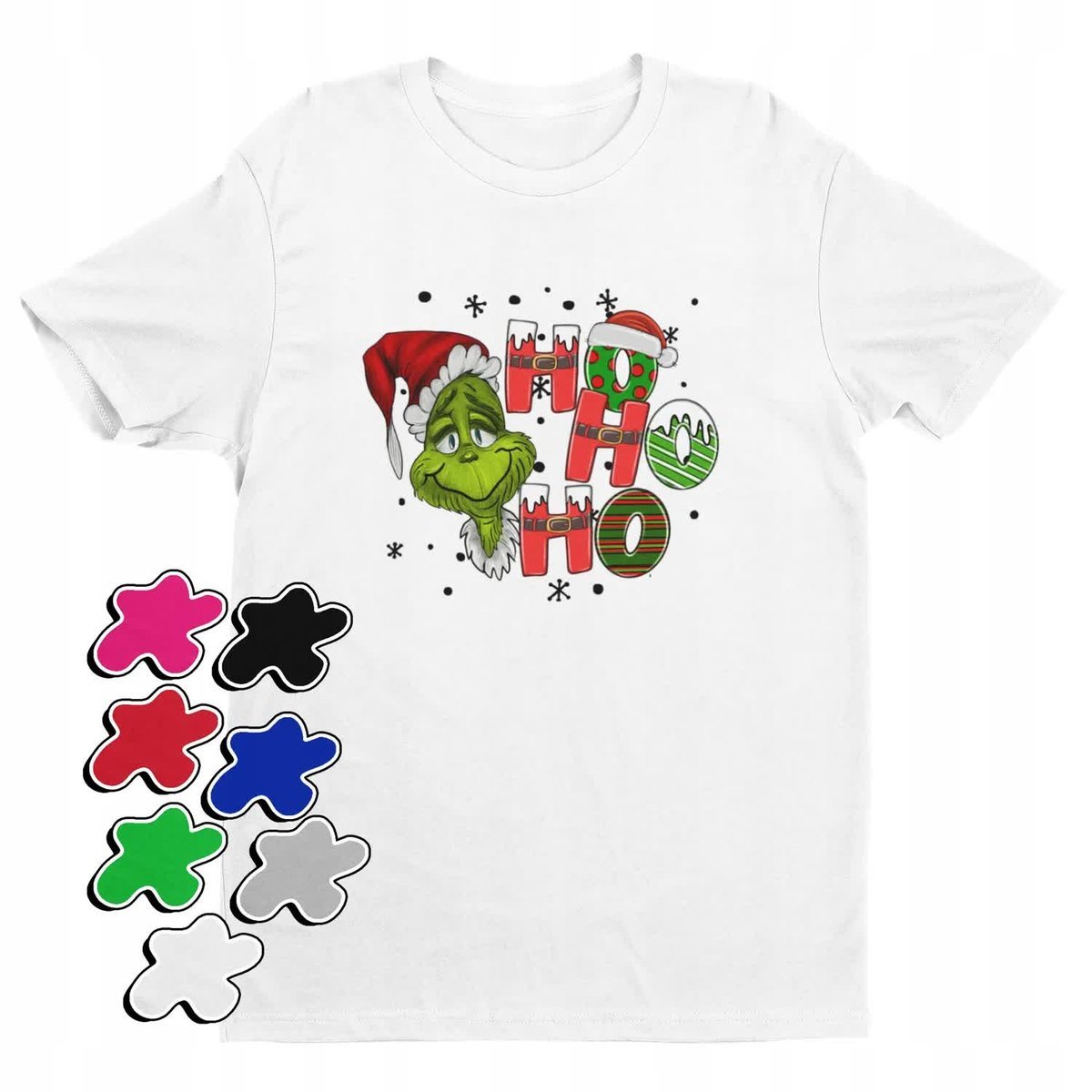 Koszulka T-Shirt Dziecięca Z Nadrukiem Grinch Święta Prezent -L 146-152