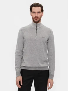 Calvin Klein Sweter K10K112735 Szary Regular Fit - Swetry męskie - miniaturka - grafika 1
