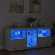 Szafki RTV - vidaXL Szafka z oświetleniem LED, biała, 162x37x67 cm - miniaturka - grafika 1