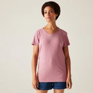 Koszulki i topy damskie - Regatta Damska Koszulka Elkie V-Neck Różowy, Rozmiar: 34 - miniaturka - grafika 1