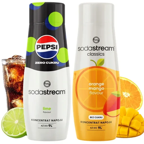 Koncentraty do Saturatora SodaStream: Pepsi MAX Limonka + Pomarańcza Mango