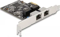 Karty sieciowe - Karta sieciowa Delock DeLOCK PCIE x1 to 2x RJ45 Gbit, network camera 88615 - miniaturka - grafika 1