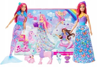 Lalka Barbie Dreamtopia Kalendarz Adwentowy 24 niespodzianki lalka HRG90 - Lalki dla dziewczynek - miniaturka - grafika 1