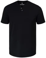 Koszulki męskie - T-SHIRT Męski Koszulka w Serek CZARNA Bawełniana LEON M Pako Jeans - miniaturka - grafika 1