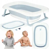 Wanienki dla dzieci - WANIENKA SKŁADANA DLA DZIECKA NIEMOWLĄT TURYSTYCZNA WANNA DO KĄPIELI KOREK - miniaturka - grafika 1