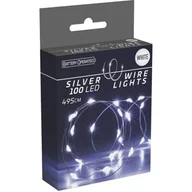 Oświetlenie świąteczne - Lampki Druciki 100 Led Na Baterie Dekoracja Na Boże Narodzenie Zimna Biel 495 Cm - miniaturka - grafika 1