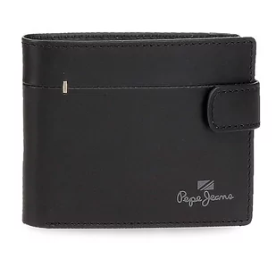 Pepe Jeans Staple Portfel Poziomy Z Zamknięciem Czarnym 11x8,5x1 cms Skóra, czarny, Talla única, Portfolio poziome z zamknięciem kliknięcia - Portfele - miniaturka - grafika 1