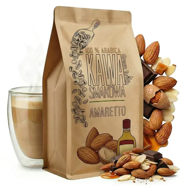 KAWA MIELONA smakowa AMARETTO likier migdałowy arabica 250 g Green Touch