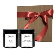 Świece - Zestaw prezentowy zapachowe świeczki sojowe 2x120ml ROSE WINE, KASZMIR BIAŁE PIŻMO - miniaturka - grafika 1