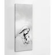 Ikony i obrazy sakralne - Maryja z dzieciątkiem Jezus szkic - obraz polycanvas, 50x125 - miniaturka - grafika 1