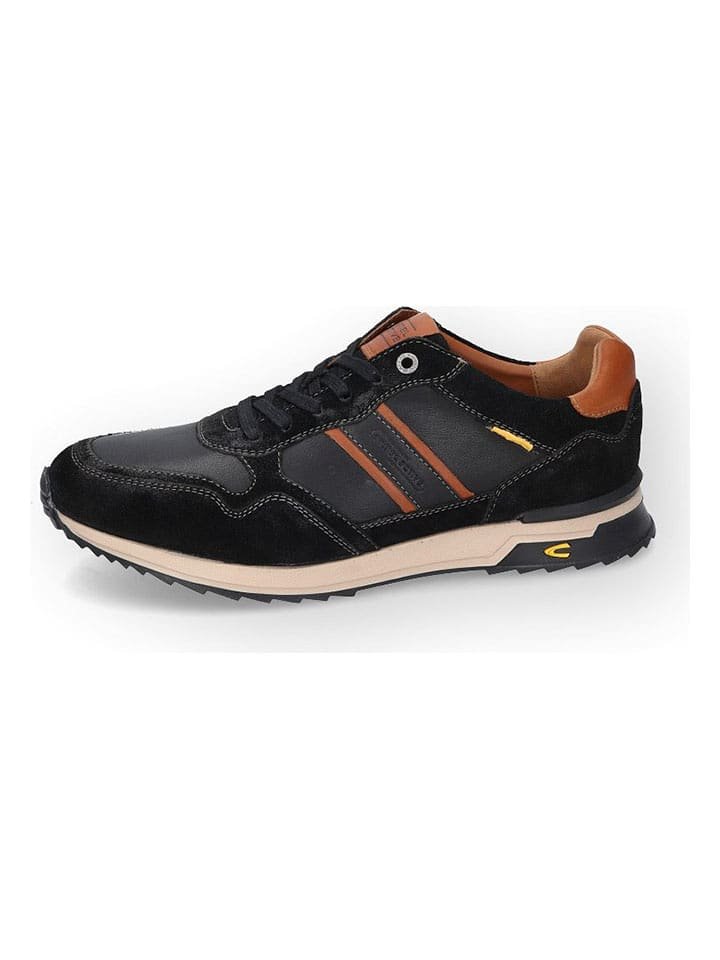 Camel Active Skórzane sneakersy w kolorze czarno-jasnobrązowym