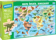 Puzzle - Puzzle Mapa świata Dinozaury 70 elementów - miniaturka - grafika 1