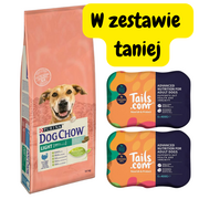 Sucha karma dla psów - PURINA Dog Chow Adult Light Turkey 14kg + Tails.com Adult 65% mięsa 12x400g - miniaturka - grafika 1