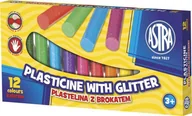 Masy plastyczne - Plastelina brokatowa 12 kolorów - miniaturka - grafika 1