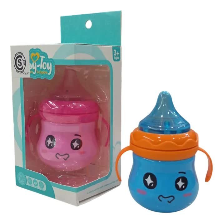 MUZYCZNA ZABAWKA DLA NIEMOWLĄT – GRZECHOTKA BUTELKA ZE ŚWIATŁEM I DŹWIĘKIEM 12 CM