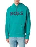 Bluzy męskie - BOSS WebasicHood męska bluza z kapturem, Dark Green303., M - miniaturka - grafika 1
