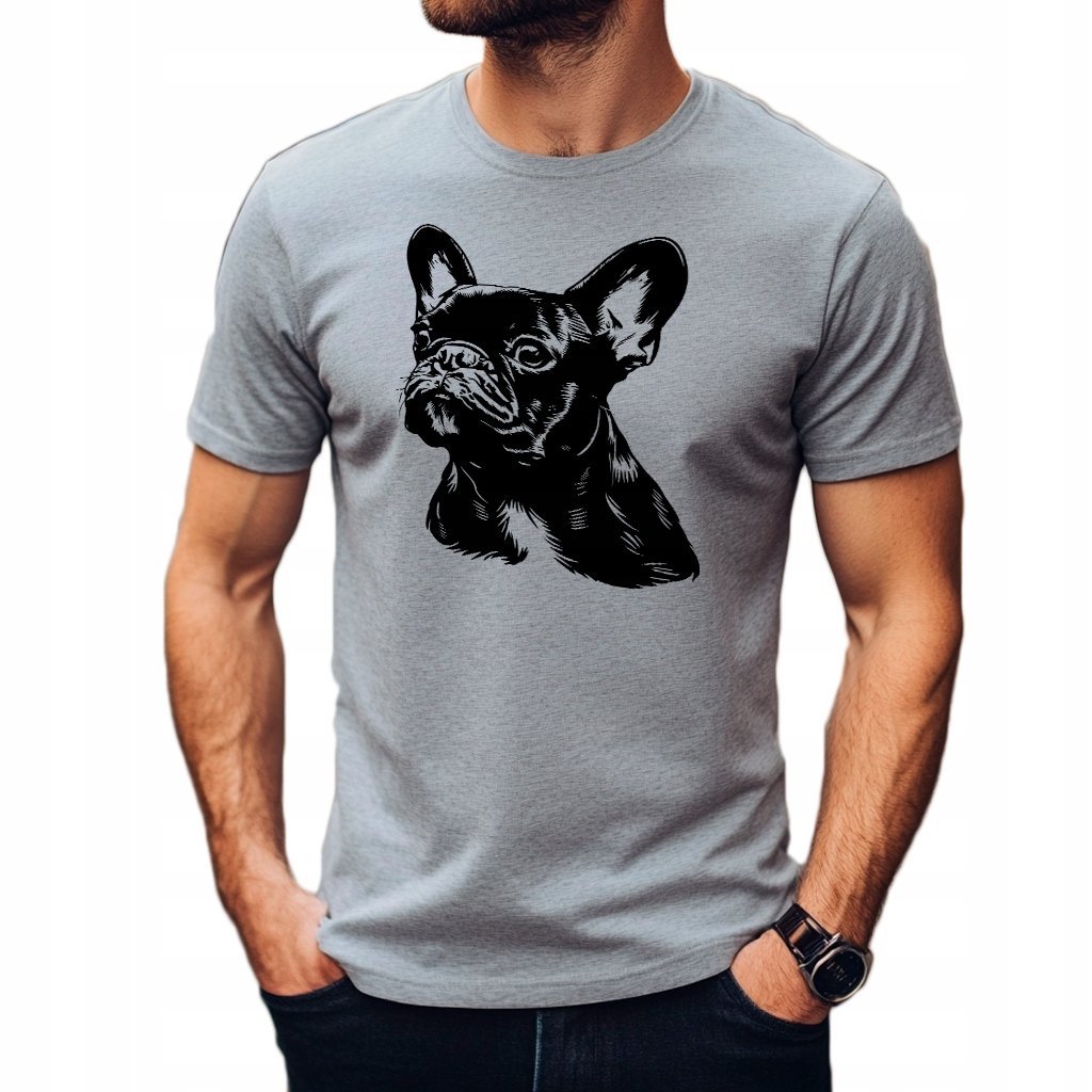 Koszulka T-Shirt ''French Buldog'' Bawełna XL