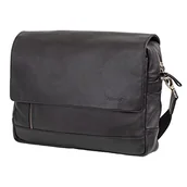 Torby na laptopy - Alassio FB2047035 - fixbag torba na ramię ORO z Klickfix kompaktowa szyna kieszonkowa na rower, torba na laptopa na 14 cali, torba na ramię z prawdziwej skóry, torba ok. 28 x 38 x 9,5 cm, czarna - miniaturka - grafika 1