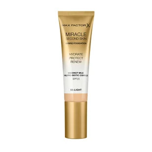 Max Factor Max Factor - MIRACLE SECOND SKIN - HYBRID FOUNDATION - Podkład nawilżający z filtrem SPF20 - 30 ml - 03 - LIGHT - Podkłady do twarzy - miniaturka - grafika 2