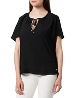 Bluzki damskie - Q/S by s.Oliver bluzka damska krótki rękaw, Grey/Black, 42 - miniaturka - grafika 1