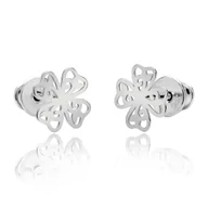 Kolczyki - Kolczyki koniczyny ażurowe rodowane - miniaturka - grafika 1