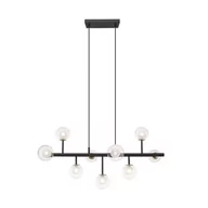 Lampy sufitowe - Zuma Line Modernistyczna LAMPA wisząca RIANO P0454-09B-SDGF szklana OPRAWA kule ZWIS molekuły balls czarne przezroczyste P0454-09B-SDGF - miniaturka - grafika 1