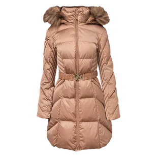 Damski Płaszcz ocieplany GUESS NEW OLGA MEDIUM REAL DOWN W4BL40WEX52-G1DQ – Brązowy - Płaszcze damskie - miniaturka - grafika 1