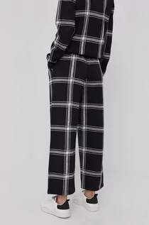 Spodnie damskie - KARL Lagerfeld Lagerfeld spodnie damskie kolor czarny proste high waist - grafika 1