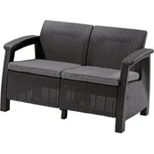 Sofy ogrodowe - Allibert Sofa Corfu Love Seat antracit - miniaturka - grafika 1