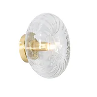 Lampy ścienne - QAZQA Kinkiet Art Deco złoty ze szkłem - Ayesha - miniaturka - grafika 1