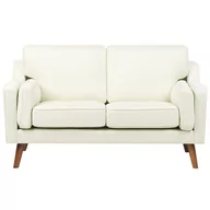 Sofy i kanapy - Sofa 2-osobowa tapicerowana biała LOKKA - miniaturka - grafika 1