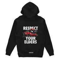 Odzież do sportów motorowych - Czarna bluza z kapturem RESPECT YOUR ELDERS-XL - miniaturka - grafika 1