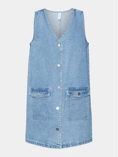 Vero Moda Girl Sukienka jeansowa Rose 10301837 Niebieski Loose Fit - Sukienki i spódniczki dla dziewczynek - miniaturka - grafika 1