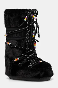 Moon Boot śniegowce MB ICON FAUX FUR BEADS kolor czarny 80D1408990 N001 - Śniegowce damskie - miniaturka - grafika 1