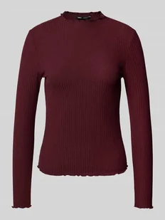 Bluzka o kroju slim fit z długim rękawem i dodatkiem wiskozy model ‘LEMMA’ - Bluzki damskie - miniaturka - grafika 1