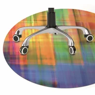 Podnóżki, podpórki, podkładki - Mata na podłogę pod krzesło Kolorowa krata fi100 cm - miniaturka - grafika 1