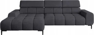 DomoHome Narożnik tapicerowany w kształcie litery L Lewa strona 177x270 cm Narożnik z funkcją spania Sofa rozkładana Funkcja spania Małe 3 siedziska Regulowane zagłówki Regulowane siedzisko Granatowy - Sofy i kanapy - miniaturka - grafika 1