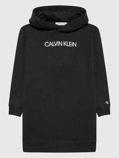 Sukienki i spódniczki dla dziewczynek - Calvin Klein Jeans Sukienka codzienna Institutional Logo IG0IG01332 Czarny Regular Fit - grafika 1