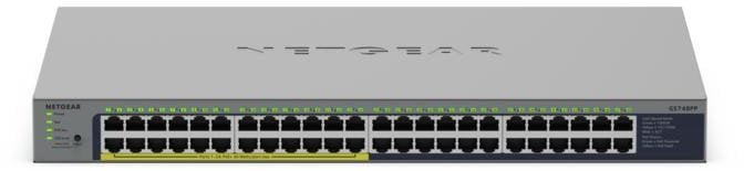 NETGEAR GS748PP - Switch - unmanaged - 24 x 10/100/1000 + 24 x 10/100/1000 PoE+ - Desktop, wandmontierbar - PoE+ 380 W GS748PP-100EUS