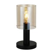 Lampy sufitowe - Italux Skandynawska LAMPA stołowa SARDO TB-5581-1-BK+AMB szklana LAMPKA biurkowa loftowa stojąca bursztynowa czarna - miniaturka - grafika 1