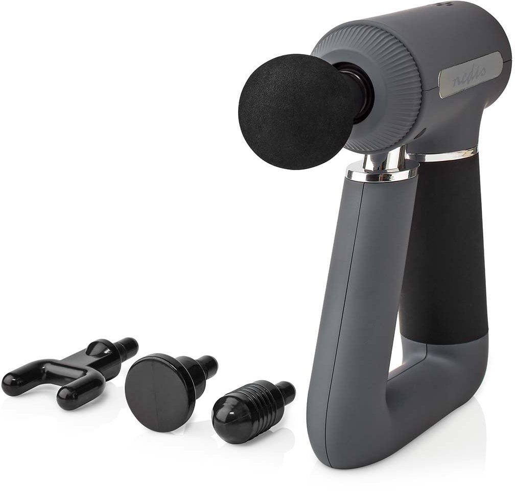 Nedis HCMSG300, Combo massage, Back, Neck, Grey, Ergonomic, 3200 RPM, Battery
