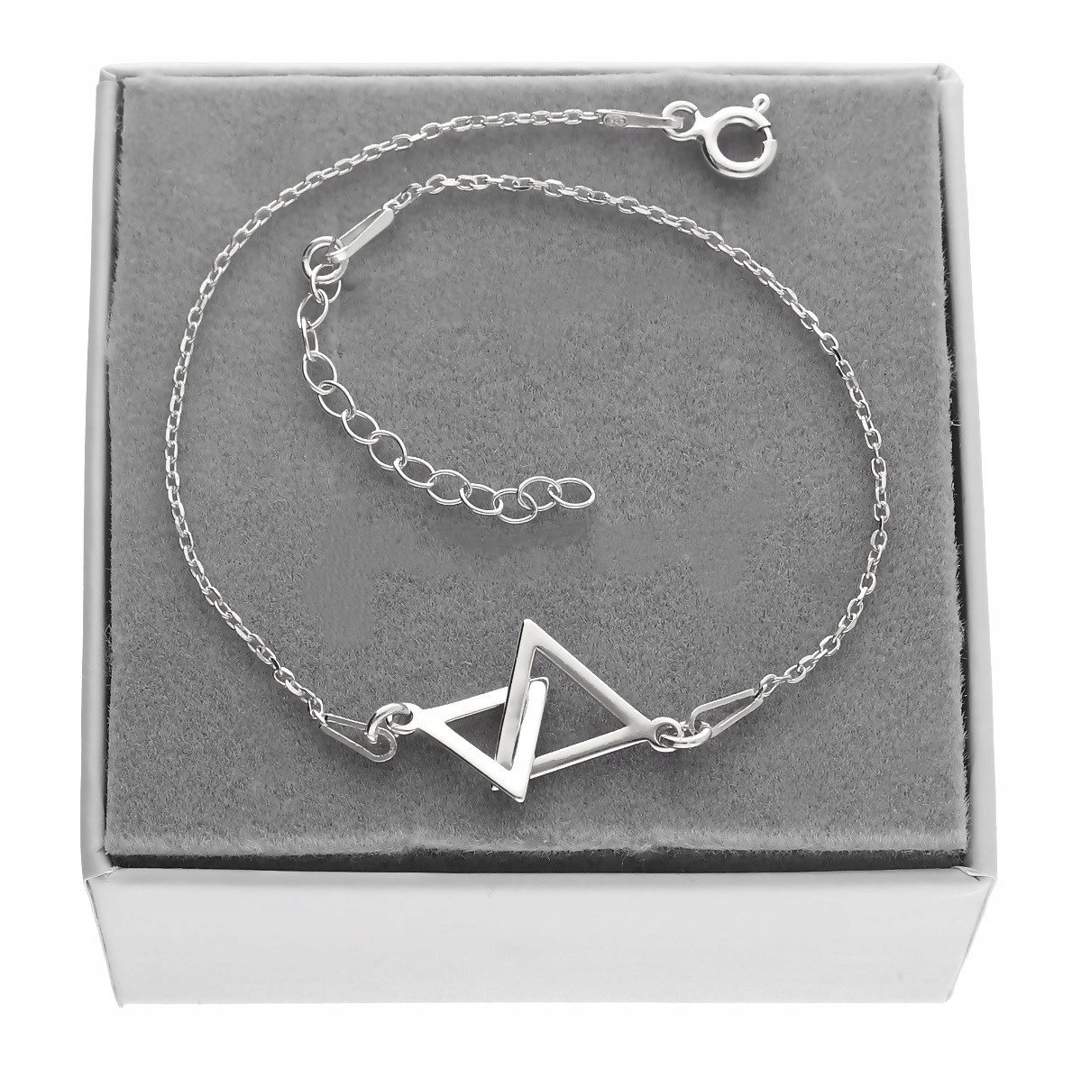 Srebrna bransoletka trójkąt trójkąty CELEBRYTKA srebro 925